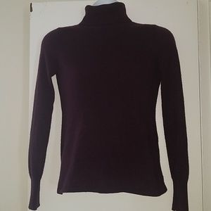 Ann Taylor 100% Cashmere Purple Turtleneck Sweater